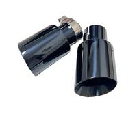 Car Exhaust Tail Pipe 1pcs Cars Attachment Exhaust Pipe Stainless Steel Titanium Black Tail-Throat Horn Outlet Large Diameter 89mm 101mm 114mm Size(70mm-101mm)