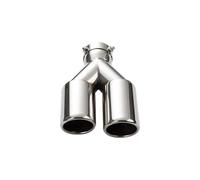 Car Exhaust Tail Pipe 1pcs Stainless Steel Exhaust Tailspipe 63mm Inlet 70mm Outlet Dual Exit Muffler Exhaust Tips For Cars(EJ20211n-L)