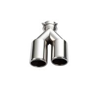 Car Exhaust Tail Pipe 1pcs Stainless Steel Exhaust Tailspipe 63mm Inlet 70mm Outlet Dual Exit Muffler Exhaust Tips For Cars(EJ20211n-R)