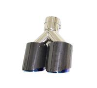 Car Exhaust Tail Pipe 1Piece Car Carbon Fiber Muffler Tip Y Shape Double Exit Exhaust Pipe Mufflers Nozzle Decoration(63MM IN 76MM OUT)