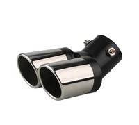 Car Exhaust Tail Pipe 63MM 2.5" Inlet Car Auto Exhaust Muffler Tip Stainless Steel Dual Pipe Trim Modified Rear Tail Throat Liner Inlet Rear Muffler(Curved bevel)