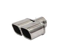 Car Exhaust Tail Pipe 76mm Universal Auto Muffler Silencer Dual Outlet Car Exhaust Tip Stainless Steel Slant Rolled Edge Anti-resistance(D-Straight)