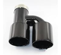 Car Exhaust Tail Pipe Car Accessories Stainless Steel And Bright Face Without Marked H-type Double Outlet Straight Edge Exhaust Pipe Tailpipe Exhaust Tail Piece Tip(F66mm out 89mm)(D57mm out 101m