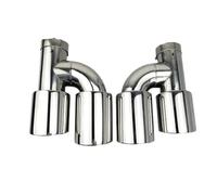Car Exhaust Tail Pipe Car Accessories Stainless Steel H-type Double Outlet Straight Exhaust Pipe Tailpipe(Type2)
