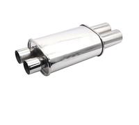 Car Exhaust Tail Pipe Car Exhaust Muffler Pipes Tailpipe System Racing Sport Mufflers Turbo Sound Boost Stainless Steel 63mm Double Inlet Outlet Exhaust Tail Piece Tip(XH-EP057-SL)(XH-EP050-SL)