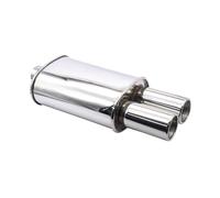 Car Exhaust Tail Pipe Car Exhaust Muffler Pipes Tailpipe System Racing Sport Mufflers Turbo Sound Boost Stainless Steel 63mm Double Inlet Outlet Exhaust Tail Piece Tip(XH-EP057-SL)(XH-EP052-SL)