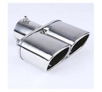 Car Exhaust Tail Pipe Car Exhaust Pipe Muffler Tail Pipe Outlet Nozzle End Universal Square End One Change Two Double Out ID 63MM(C-Straight)