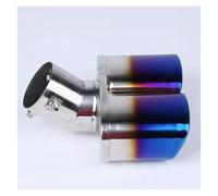 Car Exhaust Tail Pipe Car Exhaust Pipe Muffler Tail Pipe Outlet Nozzle End Universal Square End One Change Two Double Out ID 63MM(A-Bend)