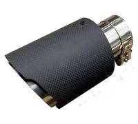 Car Exhaust Tail Pipe Car Exhaust Tail Pipe 1PC Automotive Universal Stainless Steel Muffler Carbon Fiber Trim Tip 51mm IN-76mm OUT(51mm IN-89mm OUT)