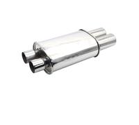 Car Exhaust Tail Pipe Car Exhaust Tip Muffler Pipes Tailpipe System Racing Sport Mufflers Turbo Sound Boost Stainless Steel 63mm Double Inlet Outlet(-XH-EP050-SL)