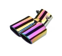 Car Exhaust Tail Pipe Car Modification Turbine Whistle General Exhaust One Out Of Two Boxes Stainless Steel Exhaust Tip Silencer Tail(Slant color)