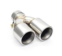 Car Exhaust Tail Pipe For BMW For 535i For X1 For X3 1 Pcs Single Exhaust UP Stainless Steel Dual Tip Twin Muffler Tailpipe Nozzle Exhaust Tips(Silver)