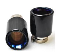 Car Exhaust Tail Pipe For E71 For E46 For X5 1Pc Single Car Exhaust Tip Blue Pipe Plain Glossy Carbon Bevel Muffler