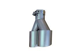 Car Exhaust Tail Pipe For GTI For MK7 For Golf 7 Nozzle 1Pcs Double Matte Stainless Steel Car Muffler Tip Exhaust System Pipe Universal 60MM 63mm(Right in51-out101mm)