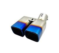 Car Exhaust Tail Pipe For Toyota Elfa Modified Exhaust Pipe Tailpipe With One Outlet And Two Square Ports Stainless Steel Exhaust Tailpipe(304 Blue)