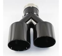 Car Exhaust Tail Pipe Stainless Steel And Bright Face Without Marked Y-type Double Outlet Straight Edge Exhaust Pipe Tailpipe Car Accessories Exhaust Tail Piece Tip(B63mm out 76mm)(F51mm out 101m