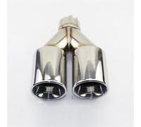 Car Exhaust Tail Pipe Stainless Steel Black And Bright Face Without Marked Y-type Double Outlet Straight Edge Exhaust Pipe Tailpipe Exhaust Tail Piece Tip(63mm out 89mm)(63mm out 101mm)