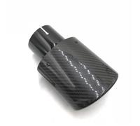 Car Exhaust Tail Pipe Tip 1PCS Oval Slanted 95 * 115mm Carbon Fiber Car Exhaust Dual Tips Glossy Black Stainless Steel Exhausts Muffler Pipes(48-105MM Glossy Oval)