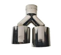 Car Exhaust Tail Pipe Tip 2.5" To 3. Dual Exhaust Tip Polished 304 Stainless Left And Right Tailpipe Tips 1.2mm Thickness Double For Car(IN51-0UT89mm L)