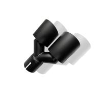 Car Exhaust Tail Pipe Tip Universal Stainless Steel | Imported Dual Cylinder Car Exhaust Tailpipe Muffler Outlet Matte Black Y-Shaped(63.5mm-89mm-R)
