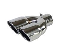 Car Exhaust Tail Pipe Universal 63mm Car Inlet Double-Barrel Rear Exhaust Tip Tail Pipe Muffler Black Titanium Outlet Stainless Steel Exhaust Tips(Silver Z)