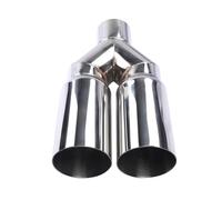 Car Exhaust Tail Pipe Universal 63Mm Inlet 76Mm Outlet Double Cylinder Stainless Steel Exhaust Tailpipe Muffler Car System Exhaust Tips
