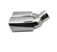 Car Exhaust Tail Pipe Universal Exhaust Tip Nozzle Silver Muffler Pipe TailPipe Stainless Steel System Car Accessories Exhaust Tips(Curved)