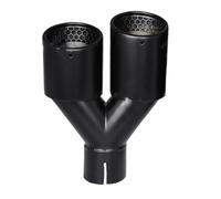 Car Exhaust Tail Pipe Universal Exhaust Tips Matte Black 304 Stainless Steel Double Outlet For Car Muffler Tail Upgrade Auto End Part Modify 1pieces(Left in63-out101mm)