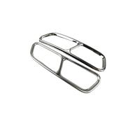 Car Exhaust Tail Pipes Decoration Frame A6 C7 2016-2018 Stainless Steel Throat for Pipe Modified Cover Trim Car Exhaust Tips(Silver)