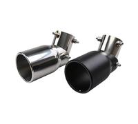 Car Exhaust Tail Stainless Steel Exhaust Tip 63mm/3.5"89mm Adjustable Universal Fit for Car SUV Single Rolled Edge Exhaust Pipe Tip with Bolt-On(Black)