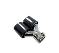 Car Exhaust Tail Throat 1 Pcs Glossy Carbon Stainless Exhaust Dual Tips Car Muffler Double Pipes For Exhaust Systems Dual Tips(ID 67mm-OD 114mm)