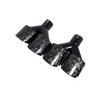 Car Exhaust Tail Throat 1Pair Left+Right Forged Carbon Fiber Car Dual Exhaust Tip Double End Pipe Modification Muffler(ID 54mm-OD 114mm)