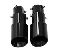 Car Exhaust Tail Throat 1PCS Adjustable Inlet Exhaust Tips Bolt-On Design Matte Black Stainless Steel Exhaust Tailpipe Tips(1PCS IN66MMOUT101MM)