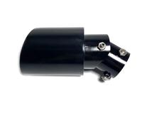 Car Exhaust Tail Throat 1PCS Adjustable Inlet Exhaust Tips Bolt-On Design Matte Black Stainless Steel Exhaust Tailpipe Tips(IN 63MM-OUT 101MM)