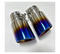 Car Exhaust Tail Throat 1pcs Exhaust Pipe Silencer Tail Throat Stainless Steel Roasted Blue Wasp Nest Large Diameter Trumpet Mouth(57mm-114mm)