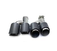 Car Exhaust Tail Throat 2PCS H Style Universal Dual Matt Carbon Fiber Exhaust Tip 304 Stainless Steel Modified Exhaust Tip(ID 51mm-OD 101mm)