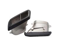 Car Exhaust Tail Throat For Mercedes C-Class W205 For AMG C63S 14-18 Rectangular Exhaust Pipe Upgraded Carbon Fiber Muffler Tailpipe Tip 1 Pair(WHITE)