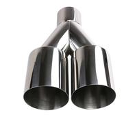 Car Exhaust Tail Universal Dual Exhaust Muffler - 63mm Inlet 89mm Outlet Stainless Steel, Car System Replacement Tailpipe Part