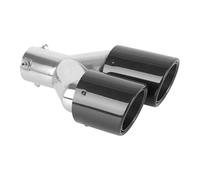 Car Exhaust Tail Universal Stainless Silver Car Carbon Fiber Glossy Muffler Tip Y Shape Double Exit Exhaust Pipe Mufflers Nozzle Decoration