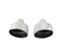 Car Exhaust Tailpipe 1 Pair Stainless Steel 304 Exhaust End Tip Universal Car 2.5inch Oval Slant Muffler Tail Pipe For RS3 RS4 RS5 A4 A5 A6(Silver)
