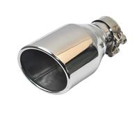 Car Exhaust Tailpipe 1 Pc Car Outlet Edge Stainless Steel Exhaust Pipe Curly Shiny Angled Muffler Tip Dual Exhaust Pipes(IN 60 Out 101 mm)