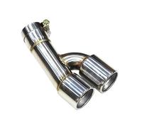 Car Exhaust Tailpipe 1 Pcs Stainless Steel Exhaust Double Out Muffler Tips Tailpipe For 3 Series For 320i 318i F30 2013-2016 Tail Throat Tail Pipe(Silver)