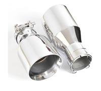 Car Exhaust Tailpipe 1 Piece Car 304 Stainless Steel Universal Bevel Edge System Muffler End Pipe Exhaust Tip Rear Exhaust Pipe End Throat(57-114mm)
