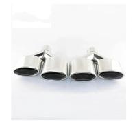 Car Exhaust Tailpipe 1 Set Double Exhaust Tip Stainless Steel Rolled Taiipipe 57mm Inlet Universal Car Muffler Pipe Rear Exhaust Pipe End Throat