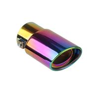Car Exhaust Tailpipe 1PCS 2.5" Inlet Car Auto Exhaust Muffler Tip Pipe Stainless Steel Chrome Trim Rear Tail Throat For Most Cars Rear Exhaust Pipe End Throat(Neon chromeStraight)