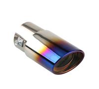 Car Exhaust Tailpipe 1PCS 2.5" Inlet Car Exhaust Muffler Tip Pipe Stainless Steel Chrome Trim Rear Tail Throat(Burnt Blue Straight)