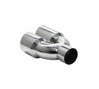 Car Exhaust Tailpipe 1PCS Stainless Steel Exhaust Pipe Muffler Nozzle Decoration Double Exit Automobile Parts Tail Pipes Modification(1pcs Silver Right)