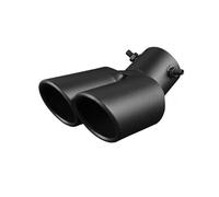 Car Exhaust Tailpipe 1PCS Universal 63MM Inlet Double-tube Curved Tailpipe Muffler Tip Stainless Steel Dual Trim Car Rear Tail Throat Liner Tail Throat Tail Pipe(Black sand)