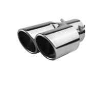 Car Exhaust Tailpipe 1pcs Universal Car Dual Outlet Exhaust Tip Stainless Steel Black Exhaust Tips Muffler Tail Double Pipe Tube Tips(Silver)