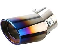 Car Exhaust Tailpipe 2.5" 1PCS Inlet Car Auto Exhaust Muffler Tip Pipe Stainless Steel Chrome Trim Rear Tail Throat For Most Cars Automobile Exhaust Pipe(Burnt Bluebent)